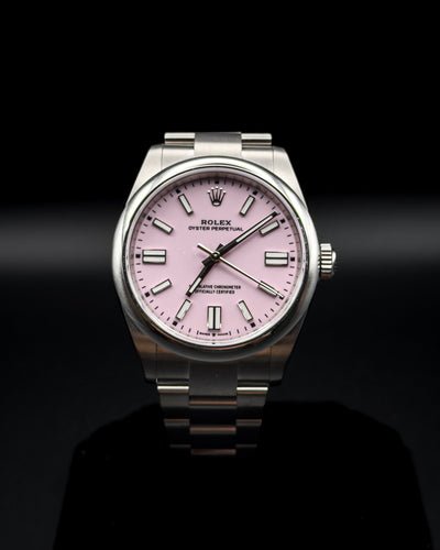 Rolex Oyster Perpetual 41 Candy Pink dial, front view