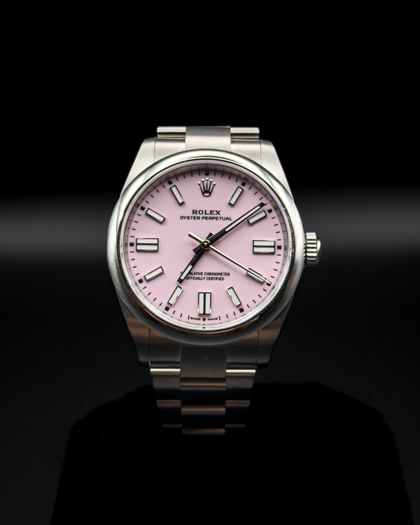 Rolex Oyster Perpetual 41 Candy Pink dial, front view